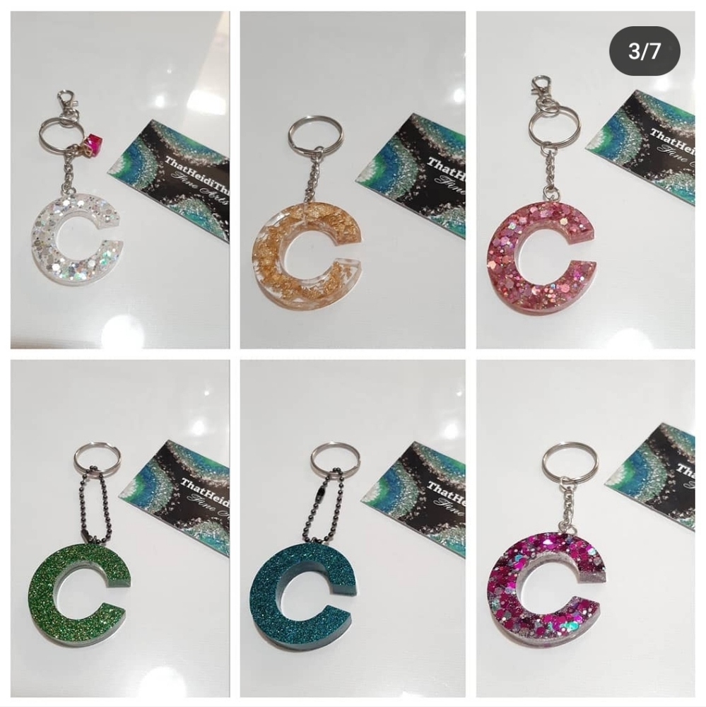 Bag charm Keychain Letter C